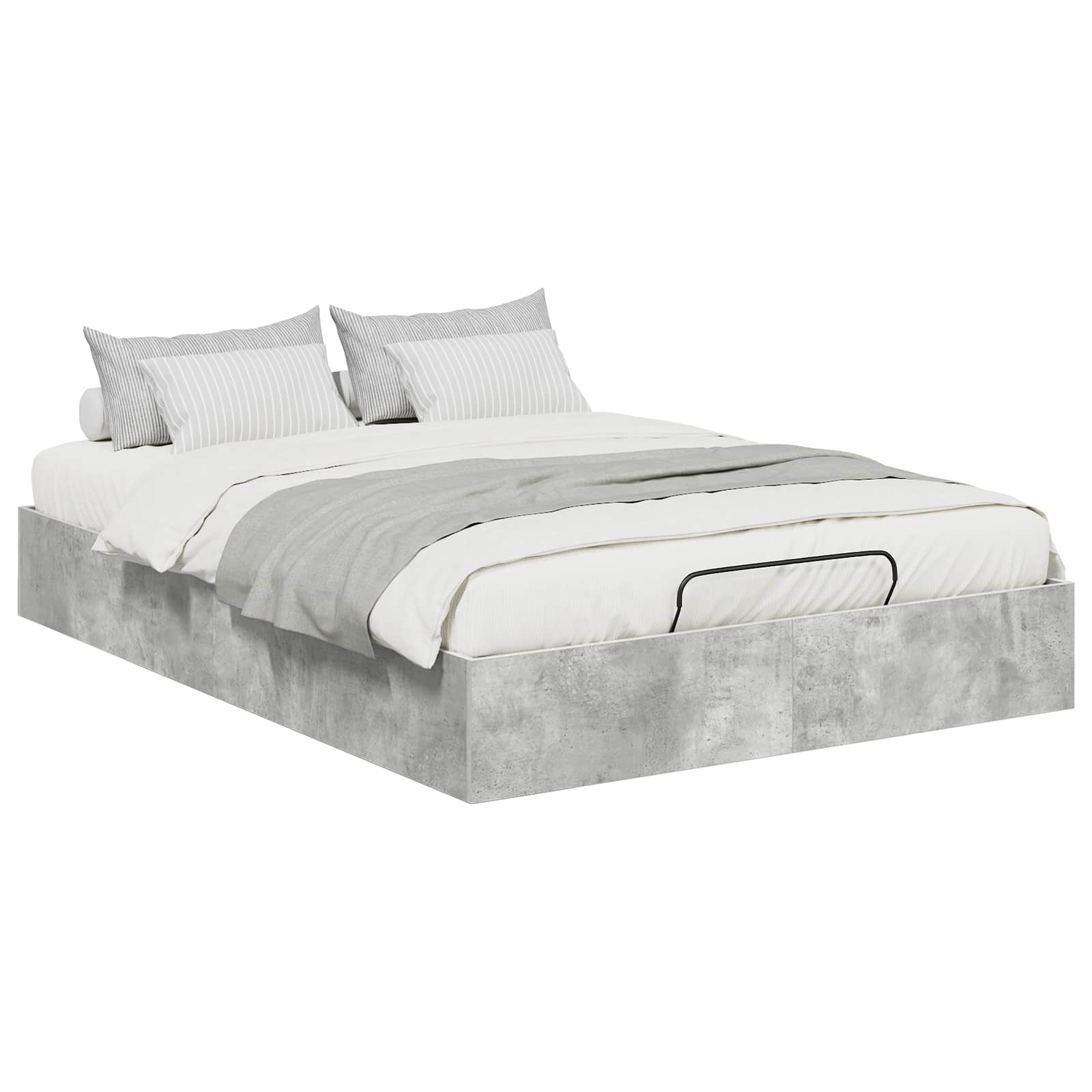 Ottoman Bedframe Beton Grijs 150 x 200 cm Geconstrueerd hout is nu te koop bij PeponiXL, paradijselijk wonen!