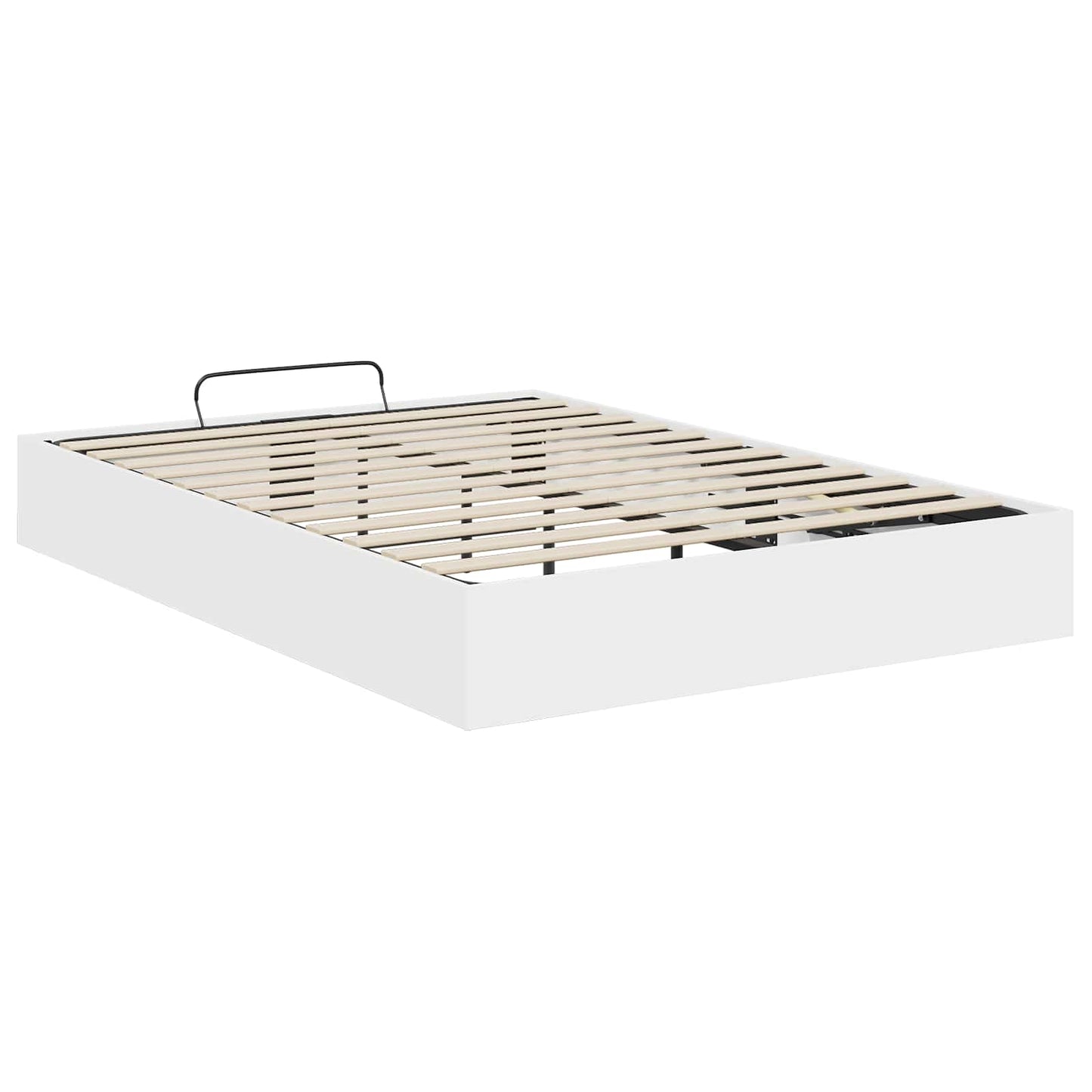 Ottoman Bedframe Wit 203 x 140 x 25 cm Geconstrueerd hout is nu te koop bij PeponiXL, paradijselijk wonen!