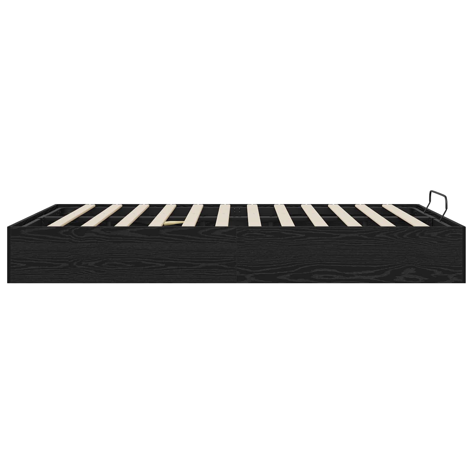 Ottoman Bedframe met opslag Zwarte Eik 203 x 140 x 25 cm is nu te koop bij PeponiXL, paradijselijk wonen!