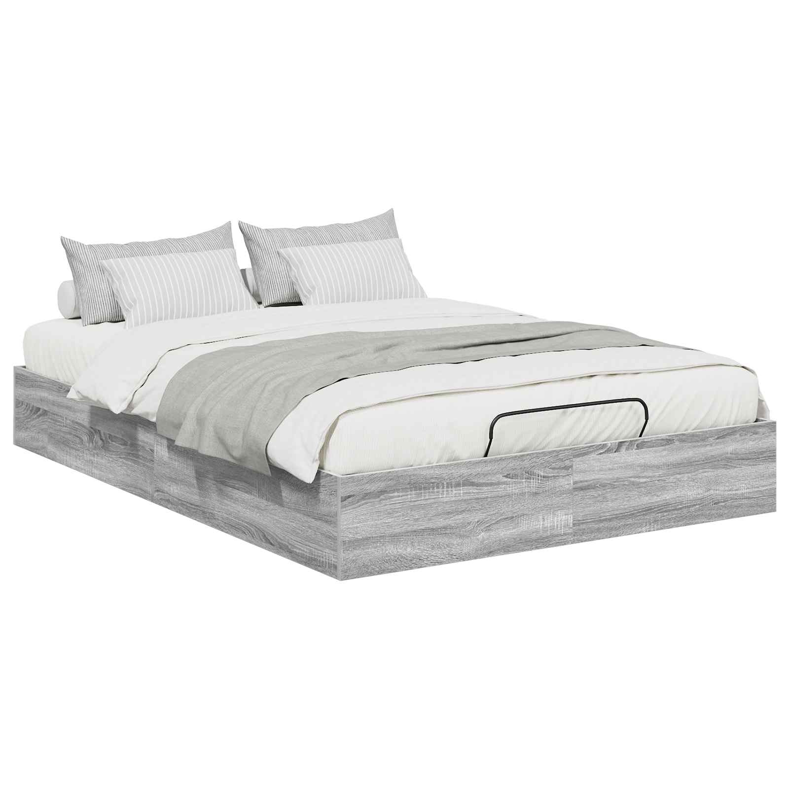 Ottoman Bedframe met opslag Grijze Sonoma 203 x 140 x 25 cm is nu te koop bij PeponiXL, paradijselijk wonen!