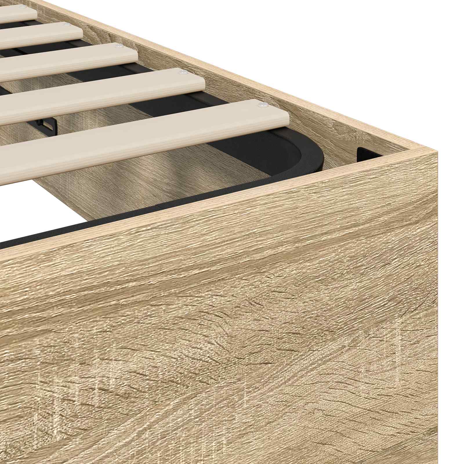 Ottoman Bedframe met opslag Sonoma Eiken 203 x 120 x 25 cm is nu te koop bij PeponiXL, paradijselijk wonen!
