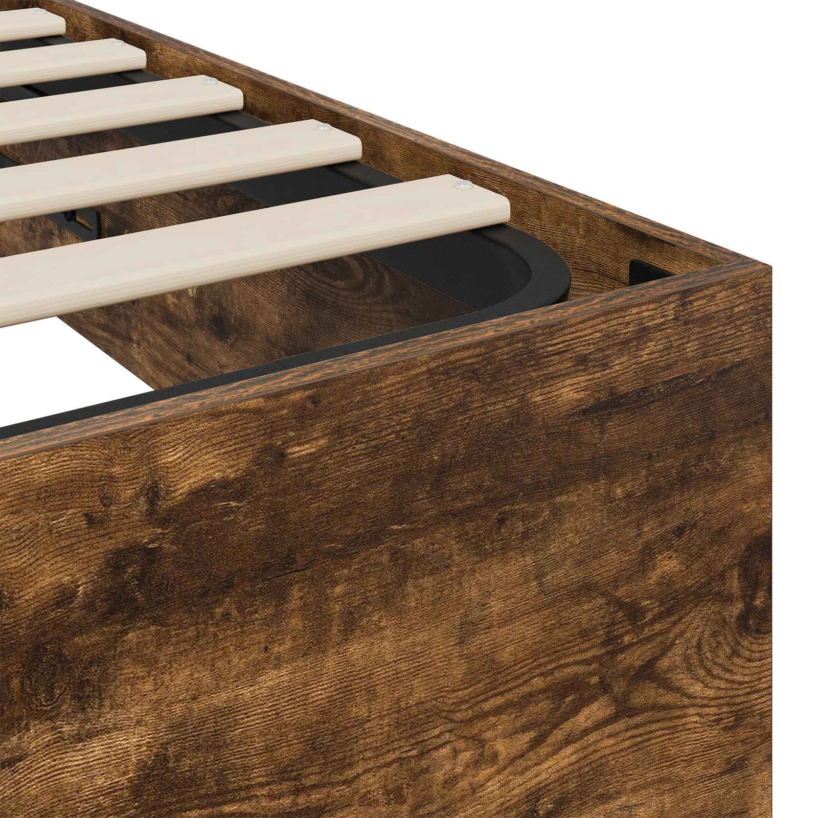 Ottoman Bedframe met opslag Gerookte Eik 203 x 120 x 25 cm is nu te koop bij PeponiXL, paradijselijk wonen!
