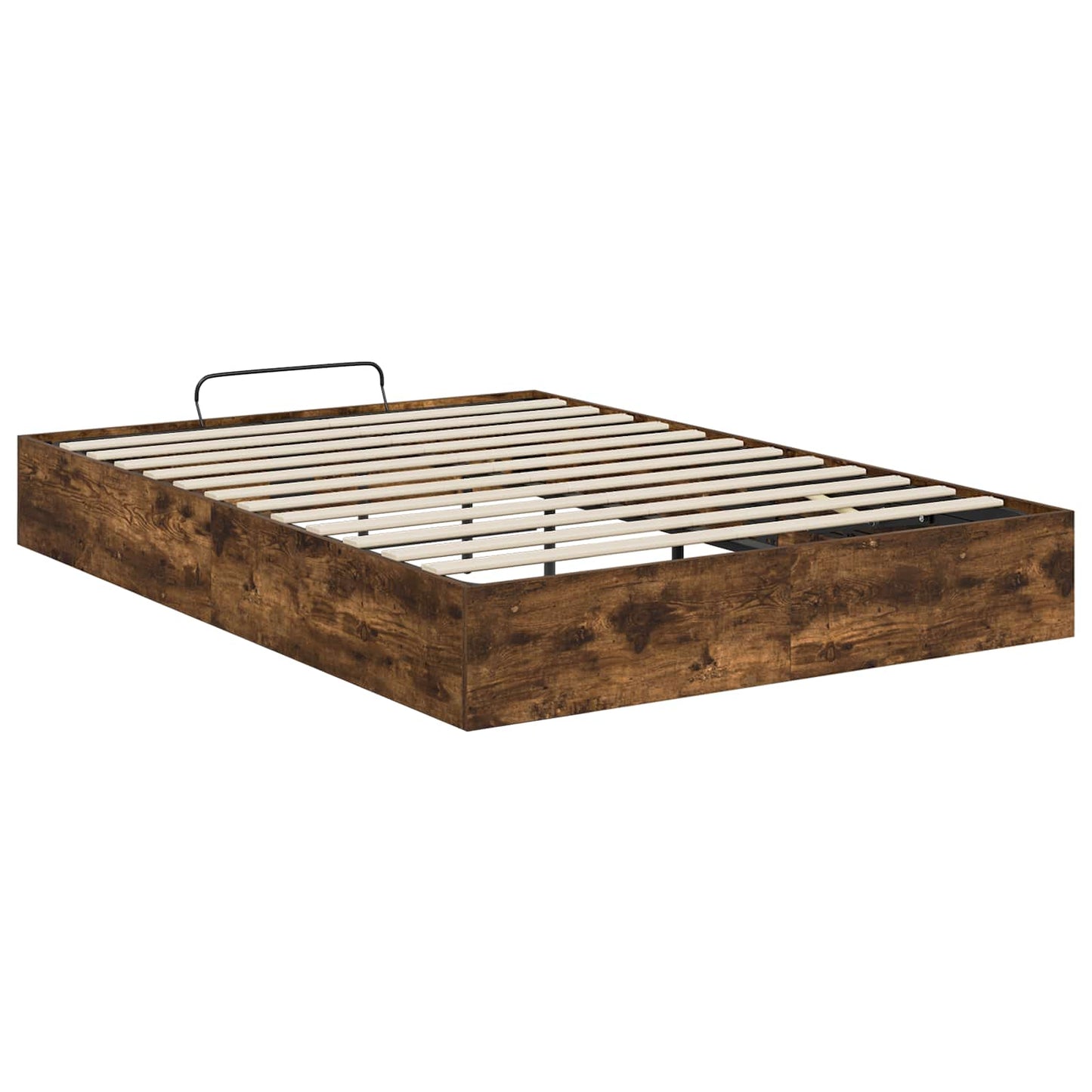 Ottoman Bedframe met opslag Gerookte Eik 203 x 120 x 25 cm is nu te koop bij PeponiXL, paradijselijk wonen!