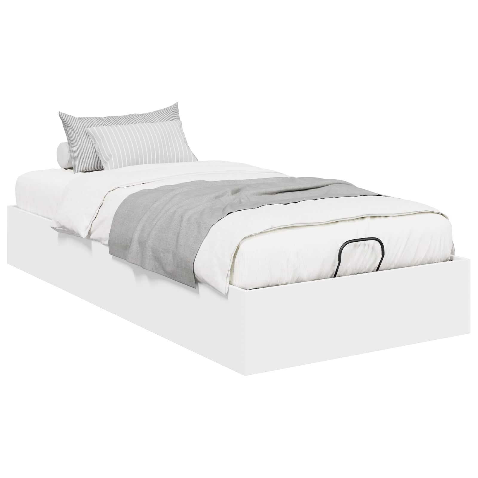 Ottoman Bedframe Wit 203 x 100 x 25 cm Geconstrueerd hout is nu te koop bij PeponiXL, paradijselijk wonen!
