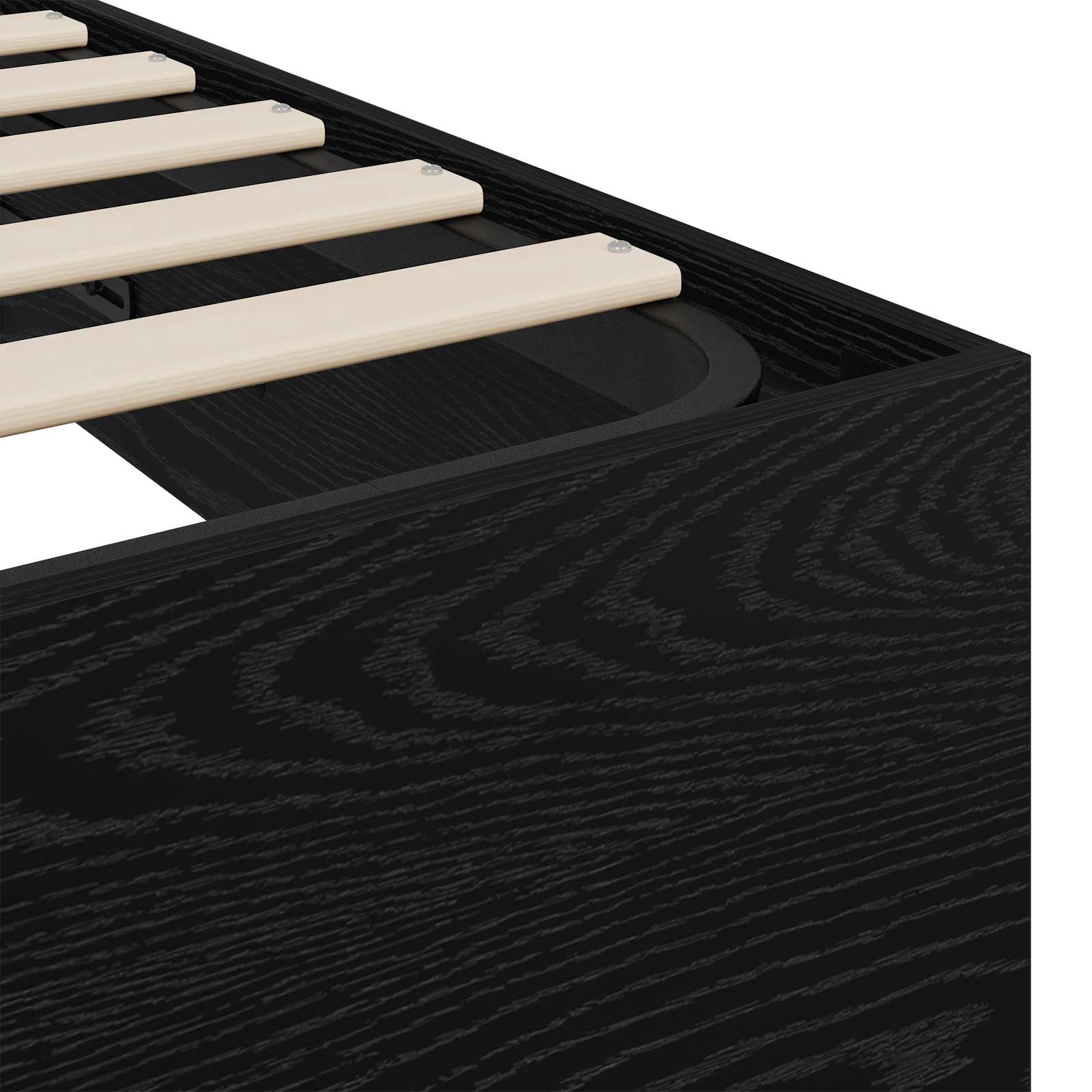 Ottoman Bedframe met opslag Zwarte Eik 203 x 100 x 25 cm is nu te koop bij PeponiXL, paradijselijk wonen!