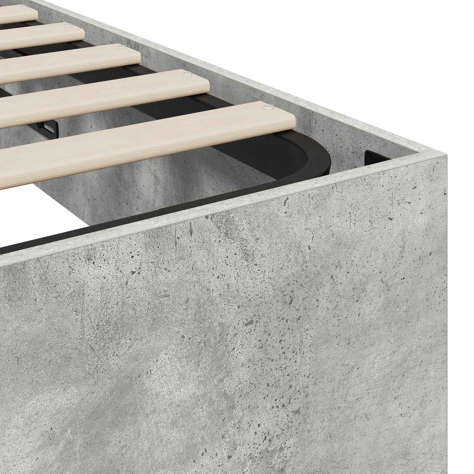 Ottoman Bedframe Beton Grijs 100 x 200 cm Geconstrueerd hout is nu te koop bij PeponiXL, paradijselijk wonen!