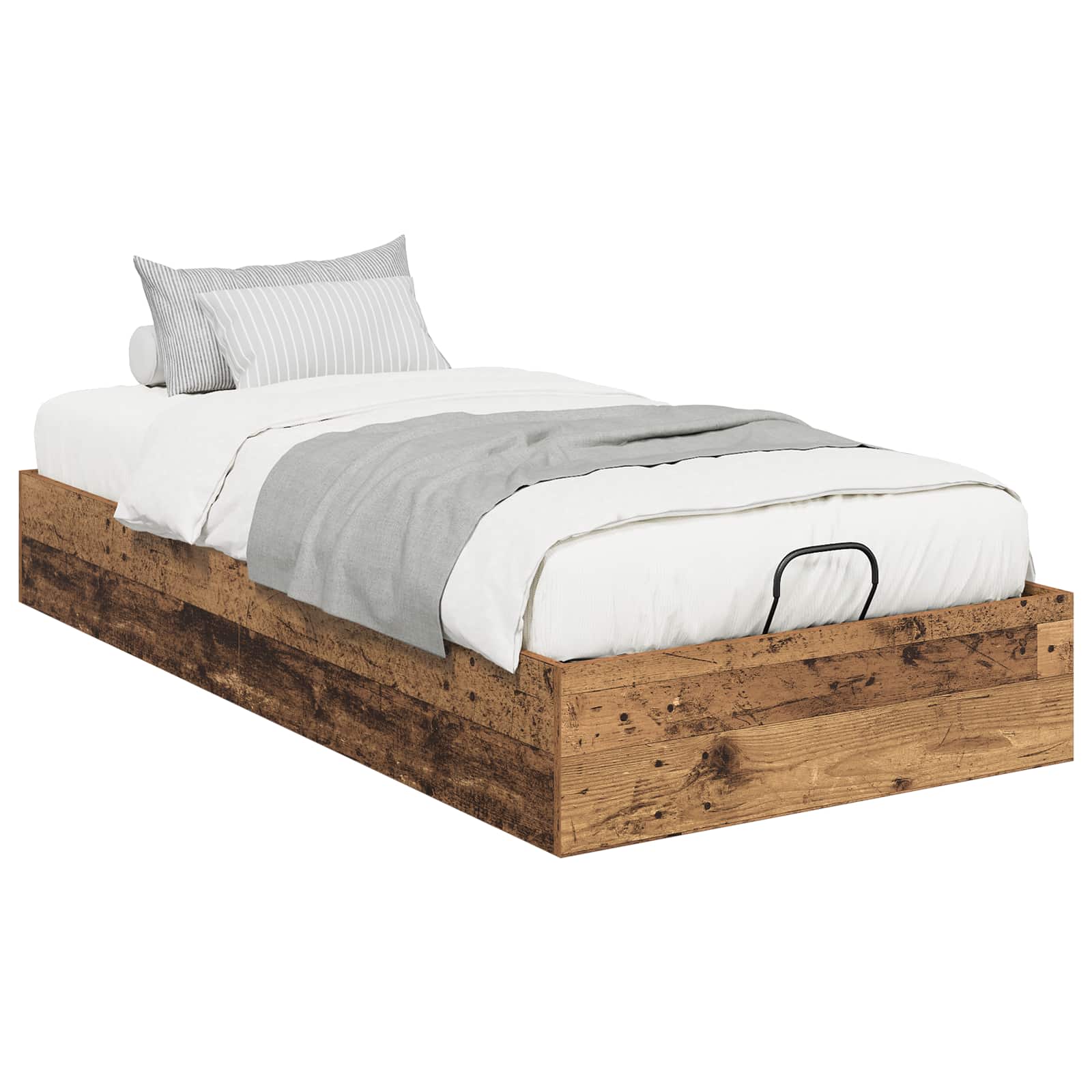 Ottoman Bedframe Oudhout 203 x 100 x 25 cm Geconstrueerd hout is nu te koop bij PeponiXL, paradijselijk wonen!