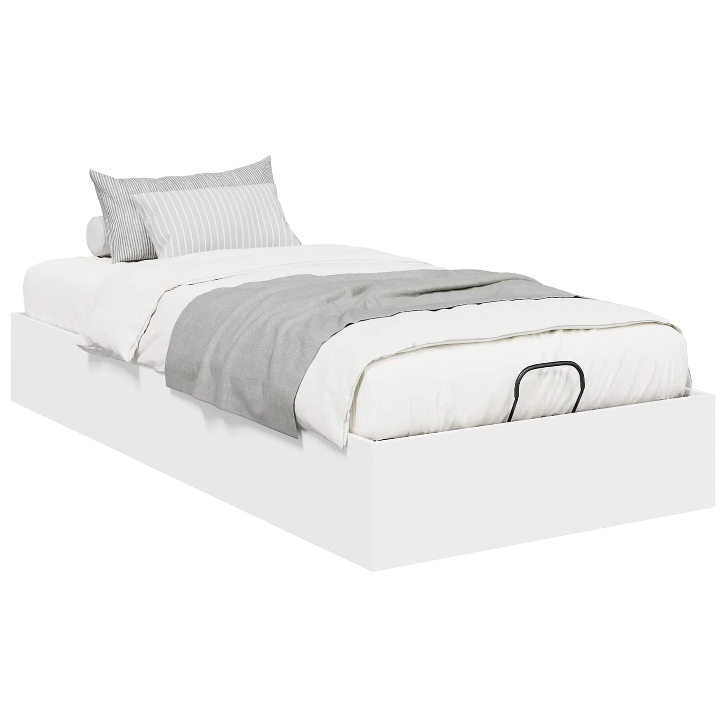 Ottoman Bedframe Wit 203 x 90 x 25 cm Geconstrueerd hout is nu te koop bij PeponiXL, paradijselijk wonen!