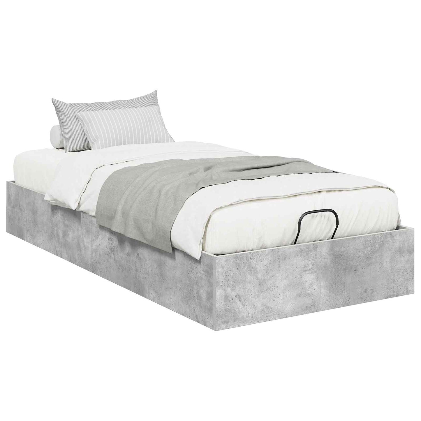 Ottoman Bedframe Beton Grijs 90 x 200 cm Geconstrueerd hout is nu te koop bij PeponiXL, paradijselijk wonen!