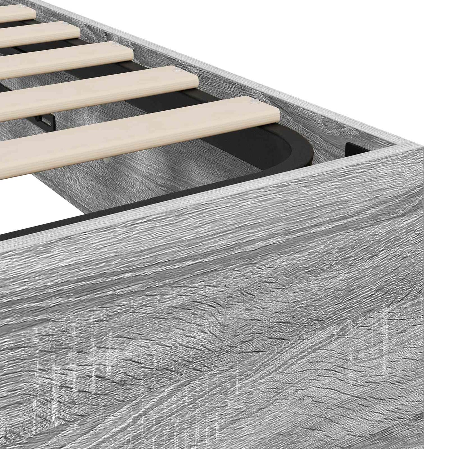 Ottoman Bedframe met opslag Grijze Sonoma 203 x 90 x 25 cm is nu te koop bij PeponiXL, paradijselijk wonen!
