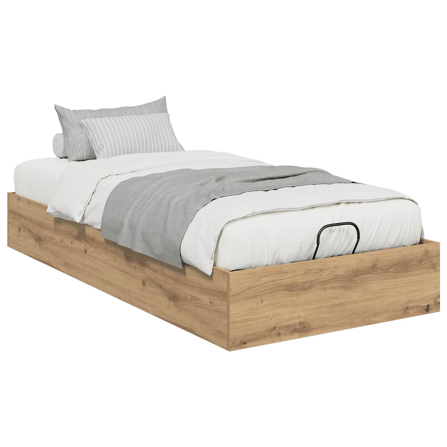 Ottoman Bedframe Artisan Eik 80,5 x 200 cm Geconstrueerd hout is nu te koop bij PeponiXL, paradijselijk wonen!