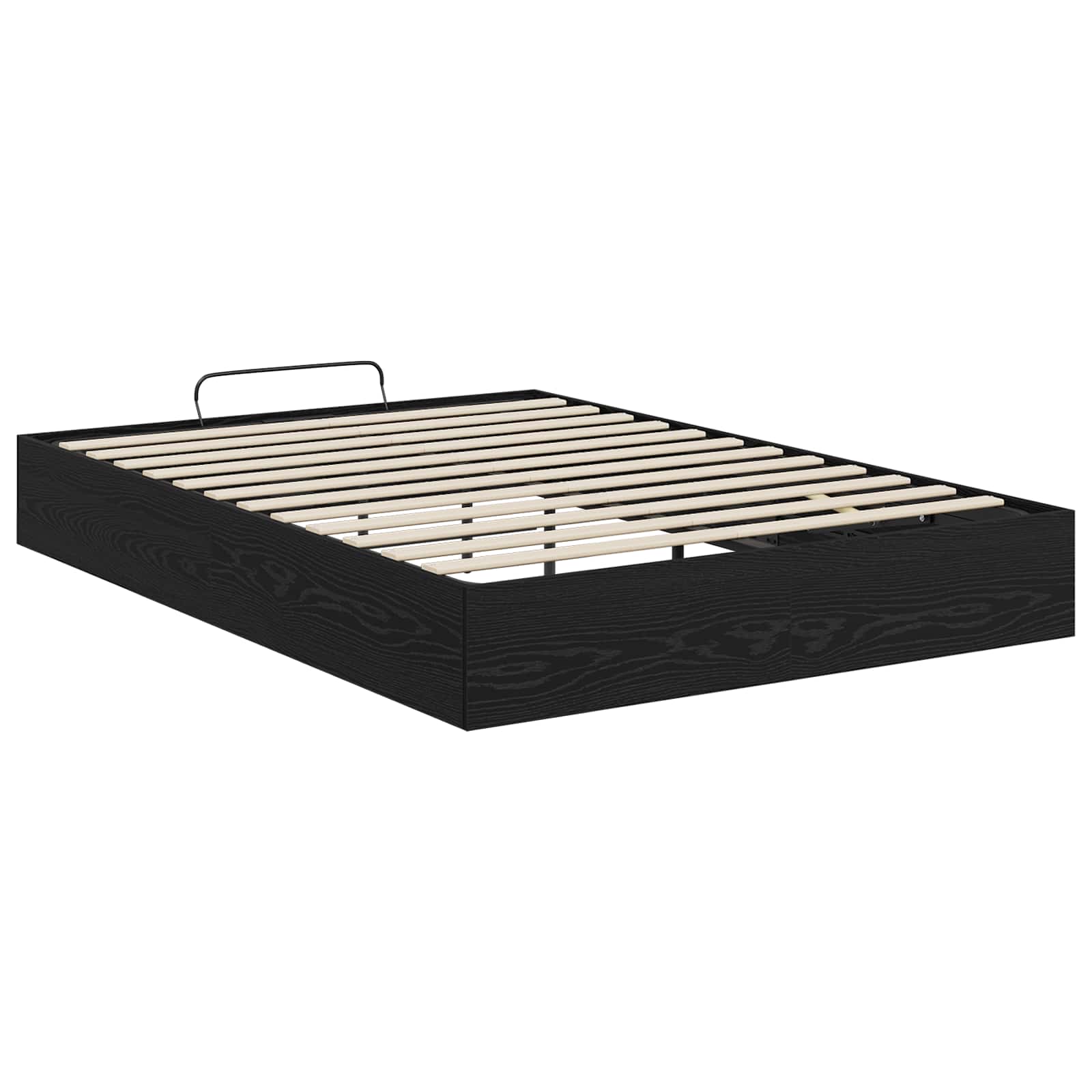 Ottoman Bedframe met opslag Zwarte Eik 193 x 140 x 25 cm is nu te koop bij PeponiXL, paradijselijk wonen!
