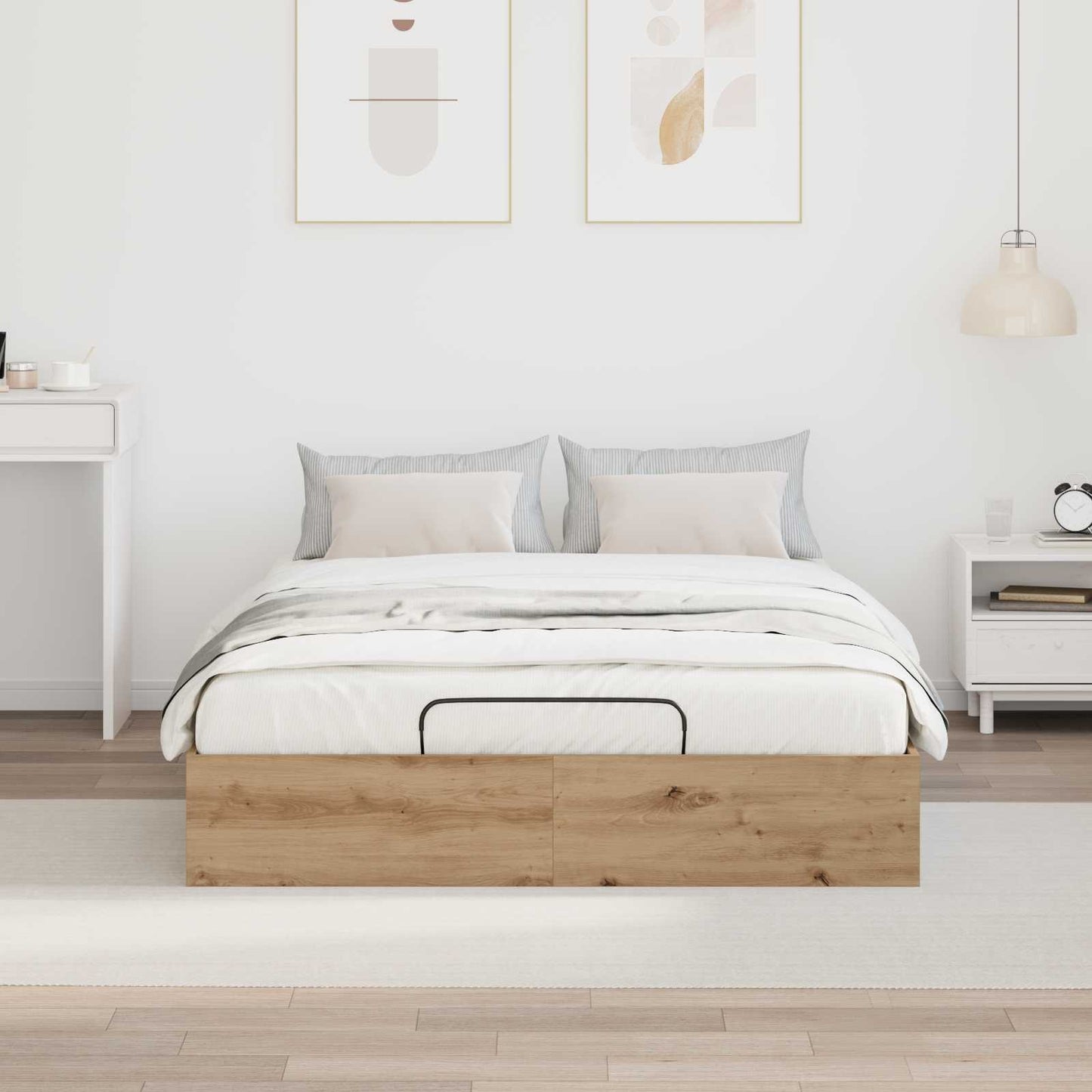 Ottoman Bedframe Artisan Eik 140 x 200 cm Geconstrueerd hout is nu te koop bij PeponiXL, paradijselijk wonen!