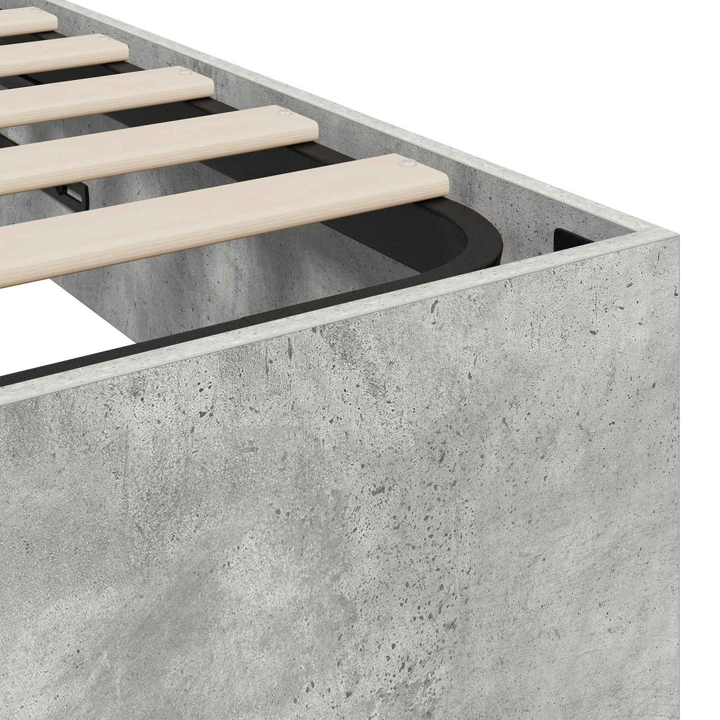 Ottoman Bedframe Beton Grijs 135 x 190 cm Geconstrueerd hout is nu te koop bij PeponiXL, paradijselijk wonen!