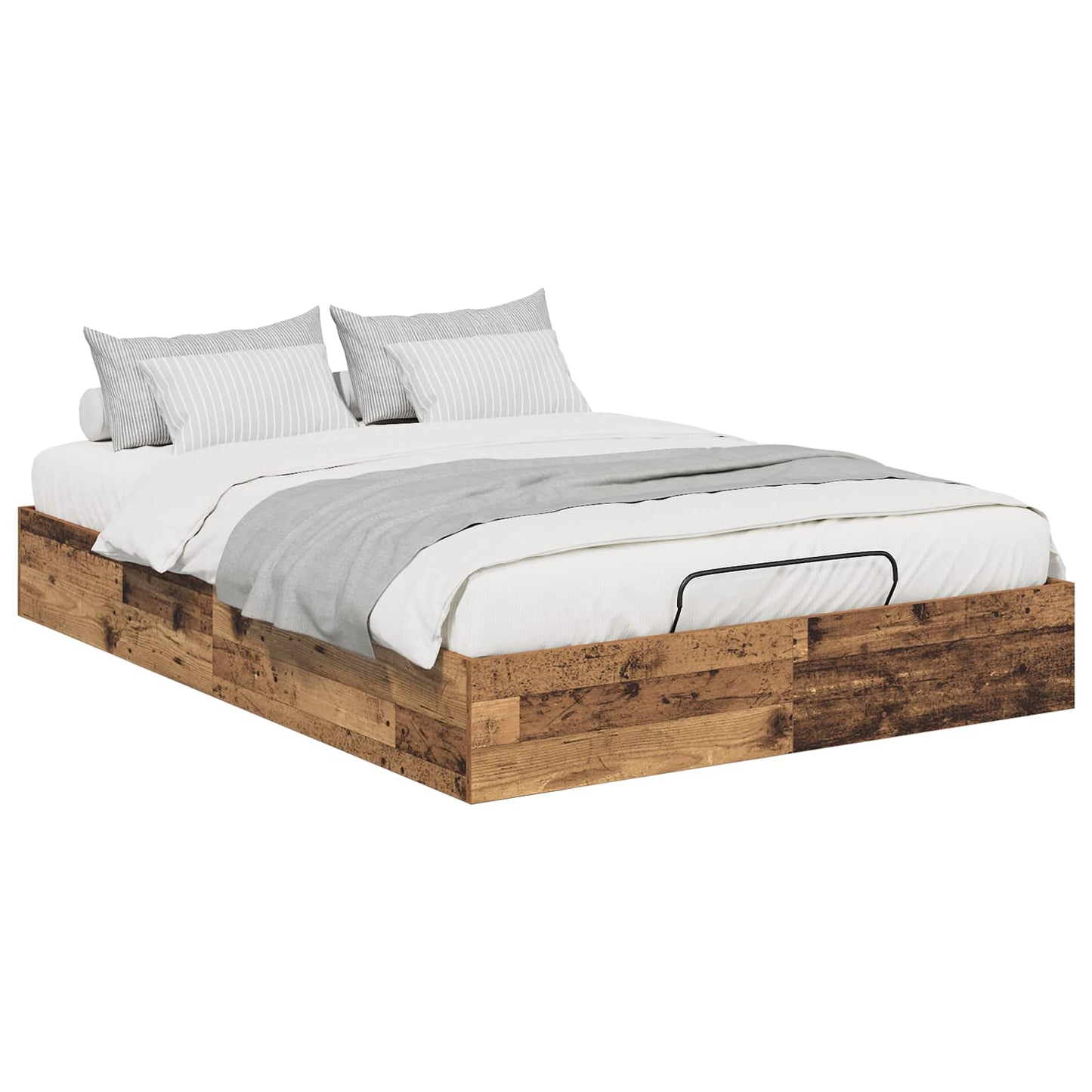 Ottoman Bedframe Oudhout 193 x 135 x 25 cm Geconstrueerd hout is nu te koop bij PeponiXL, paradijselijk wonen!