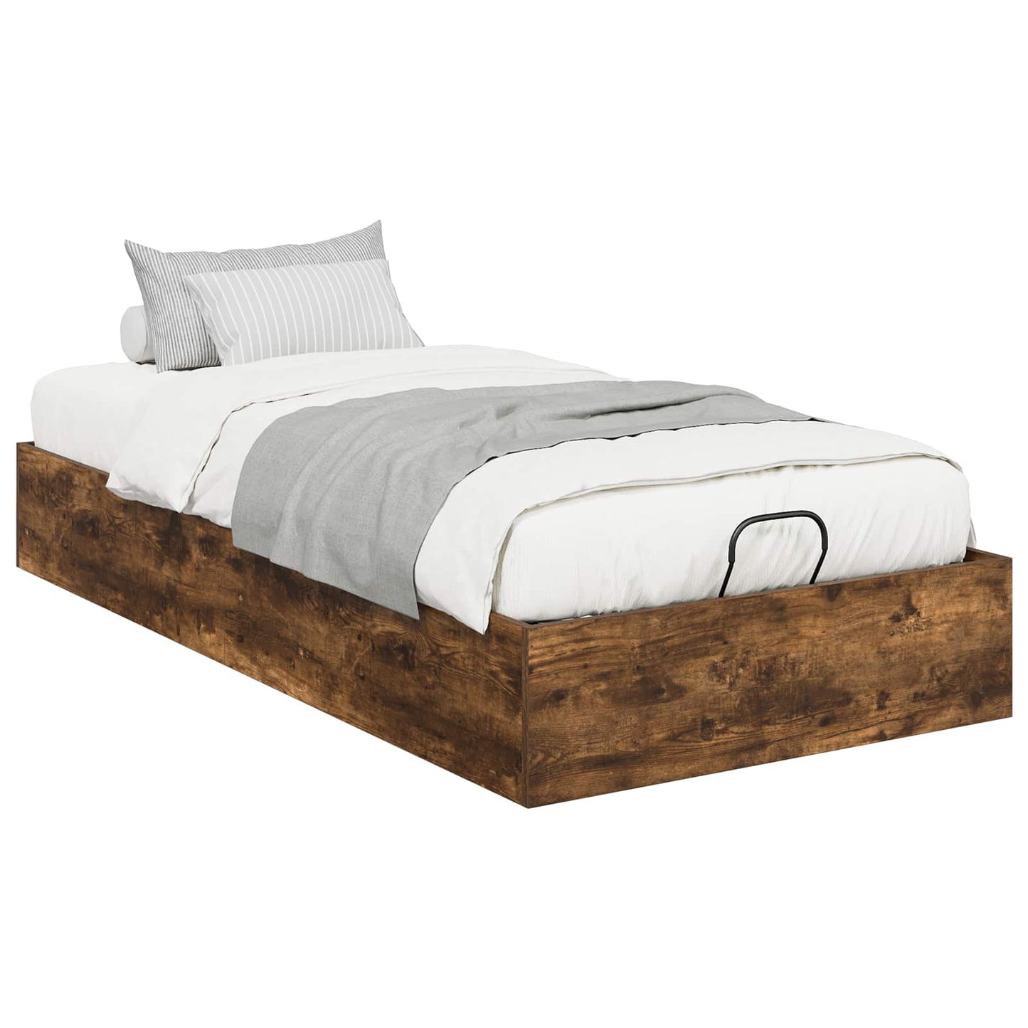 Ottoman Bedframe met opslag Gerookte Eik 193 x 90 x 25 cm is nu te koop bij PeponiXL, paradijselijk wonen!