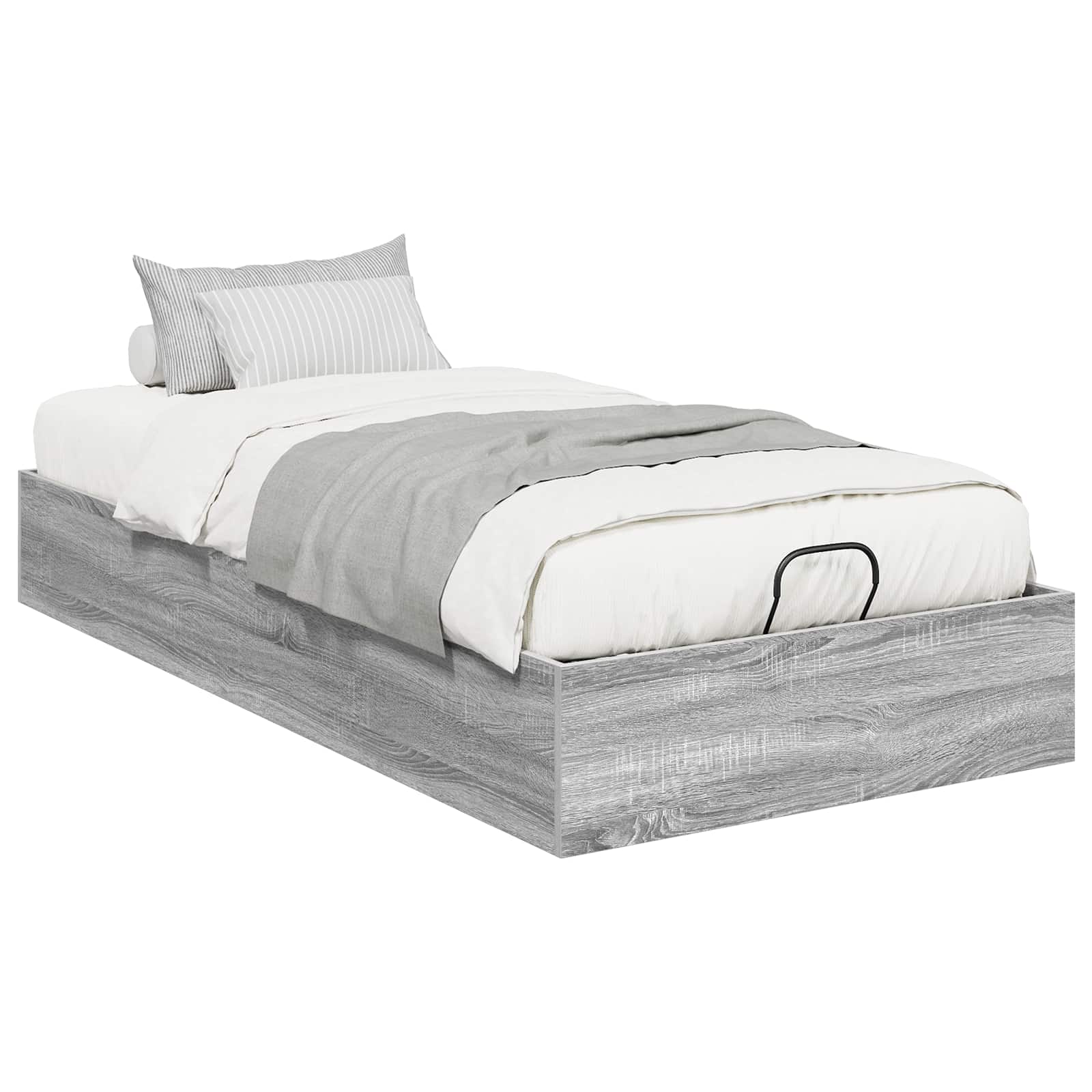 Ottoman Bedframe met opslag Grijze Sonoma 193 x 90 x 25 cm is nu te koop bij PeponiXL, paradijselijk wonen!