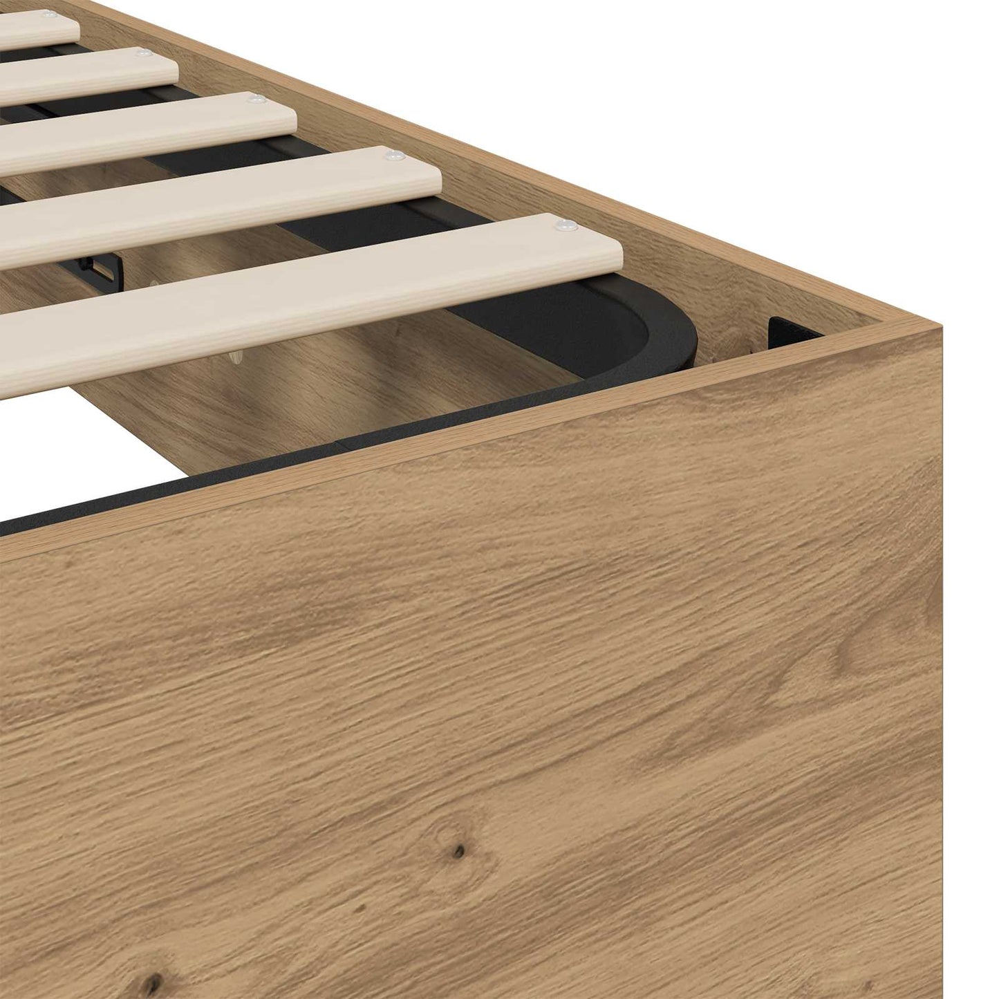 Ottoman Bedframe Artisan Eik 90 x 190 cm Geconstrueerd hout is nu te koop bij PeponiXL, paradijselijk wonen!