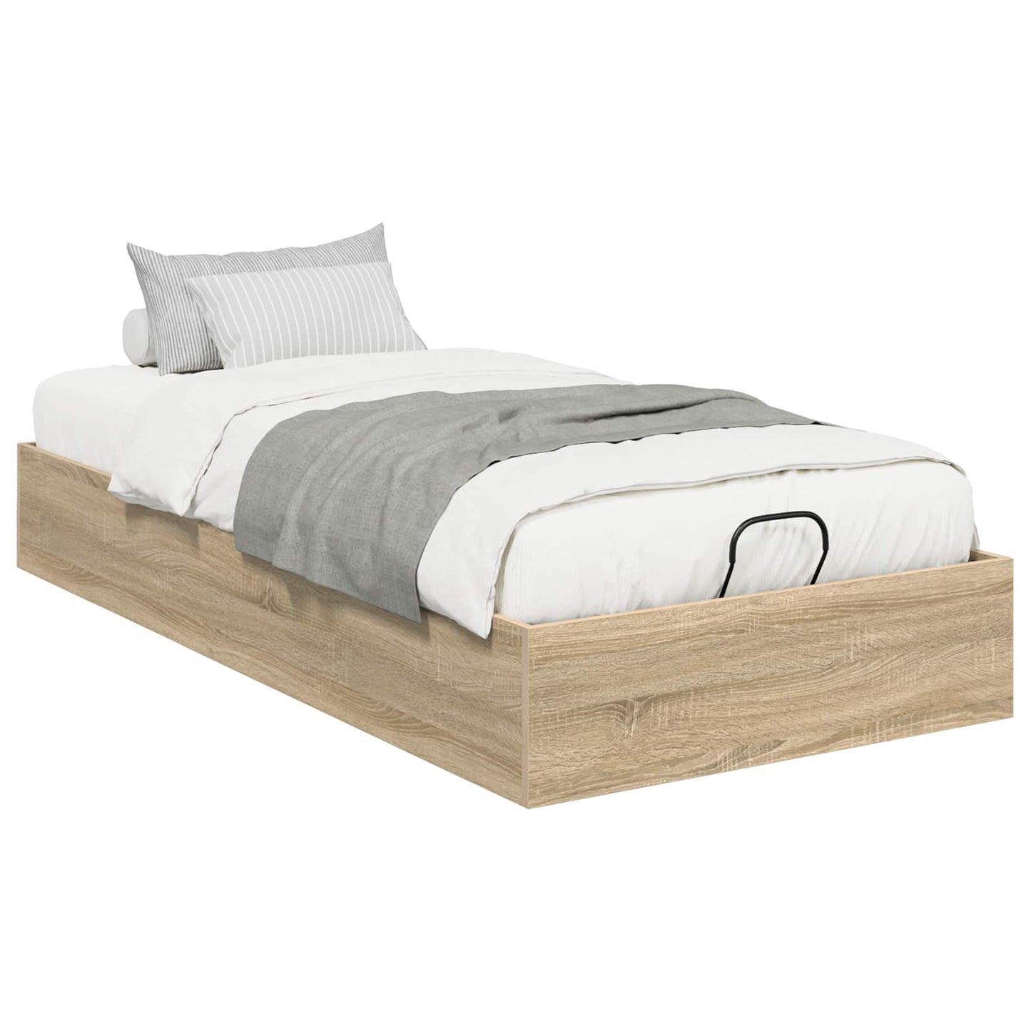 Ottoman Bedframe Sonoma Eiken 75,5 x 190 cm Geconstrueerd hout is nu te koop bij PeponiXL, paradijselijk wonen!
