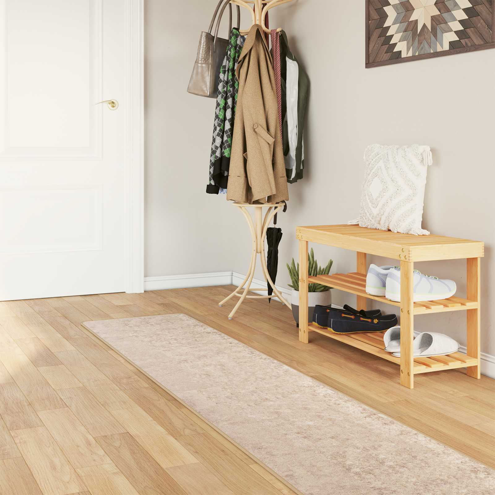 Vloerkleedloper MARSA Beige 50 x 300 cm Polyester en PVC is nu te koop bij PeponiXL, paradijselijk wonen!