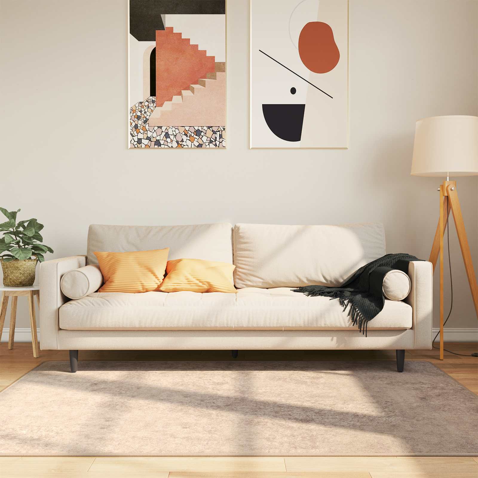 Vloerkleedloper MARSA Beige 120 x 170 cm Polyester en PVC is nu te koop bij PeponiXL, paradijselijk wonen!