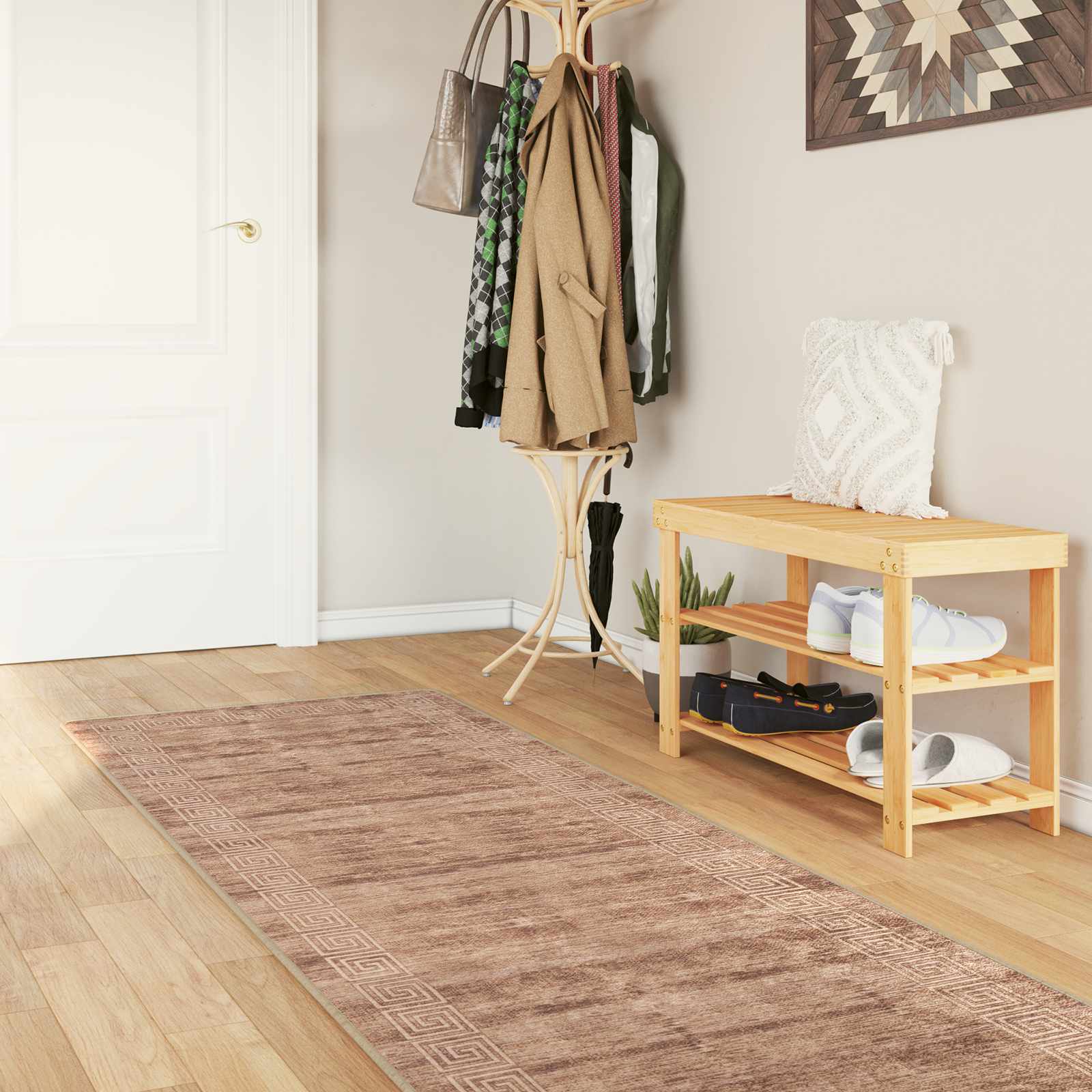 Vloerkleedloper MARSA Wit 80 x 250 cm Polyester en PVC is nu te koop bij PeponiXL, paradijselijk wonen!