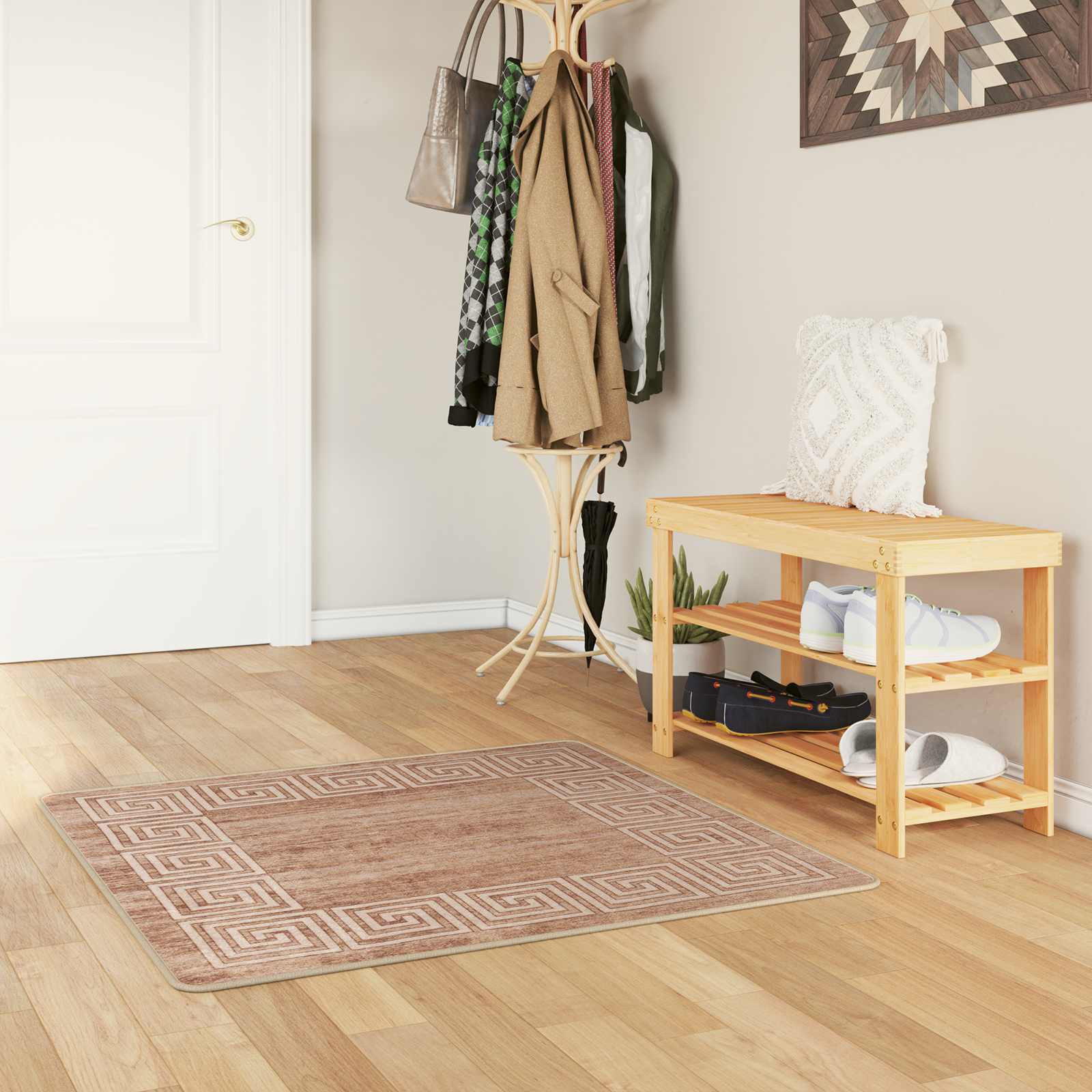 Vloerkleedloper MARSA Wit 100 x 100 cm Polyester en PVC is nu te koop bij PeponiXL, paradijselijk wonen!