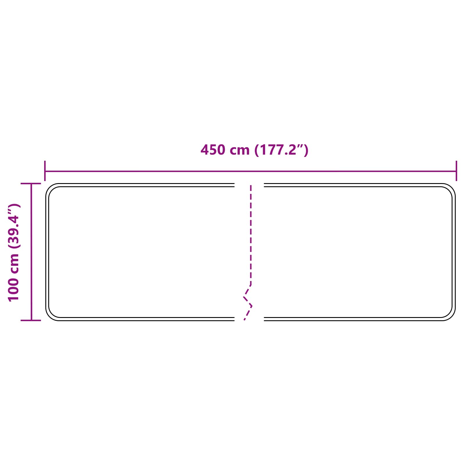 Vloerkleedloper MARSA Zwart 100 x 450 cm Polyester en PVC is nu te koop bij PeponiXL, paradijselijk wonen!