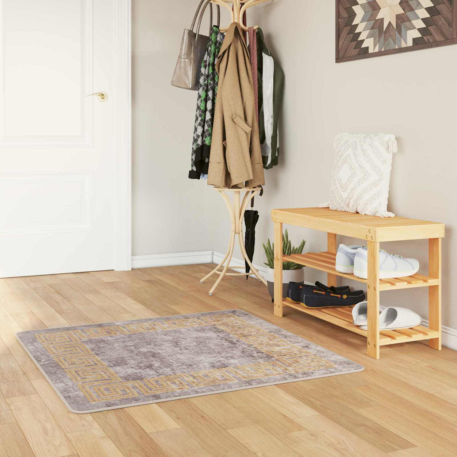Vloerkleedloper MARSA Grijs 100 x 100 cm Polyester en PVC is nu te koop bij PeponiXL, paradijselijk wonen!