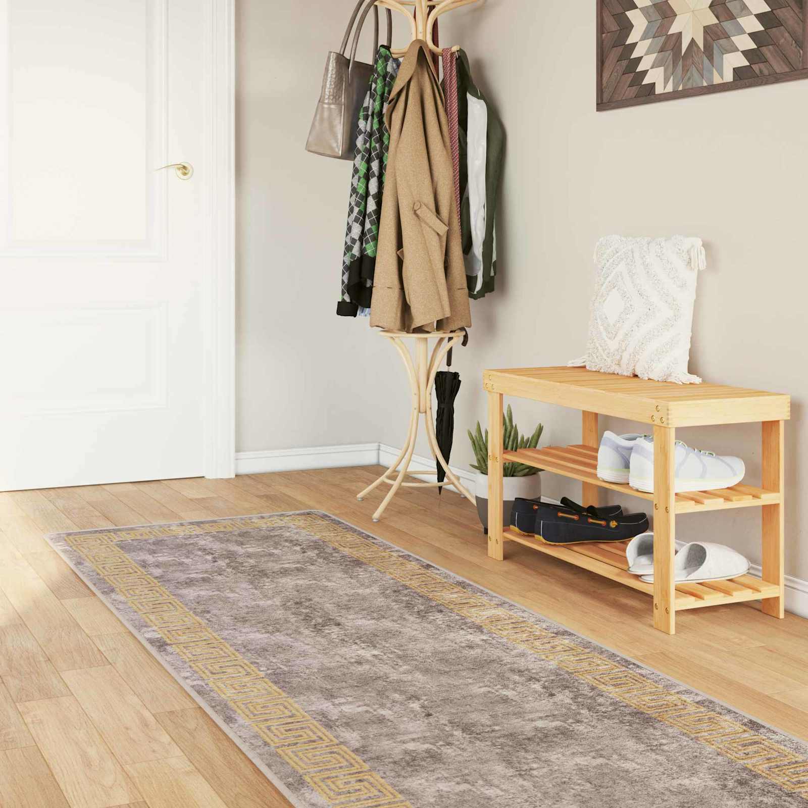 Vloerkleedloper MARSA Grijs 100 x 400 cm Polyester en PVC is nu te koop bij PeponiXL, paradijselijk wonen!