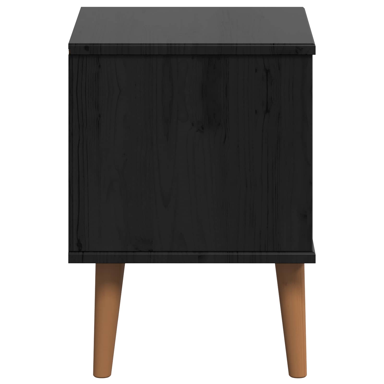 Nachtkastje met lade Zwart 40 x 35 x 48 cm Massief grenenhout is nu te koop bij PeponiXL, paradijselijk wonen!