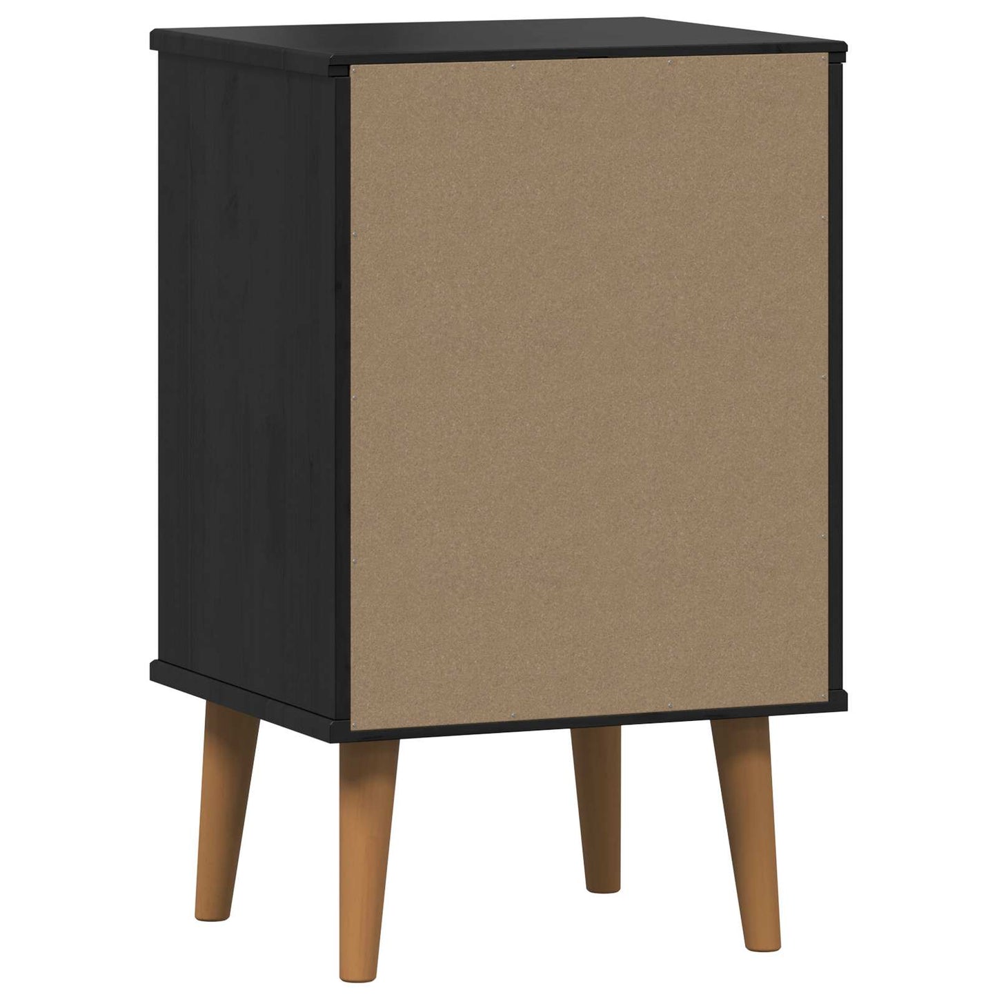 Nachtkastje met lade Zwart 40 x 35 x 65 cm Massief grenenhout is nu te koop bij PeponiXL, paradijselijk wonen!