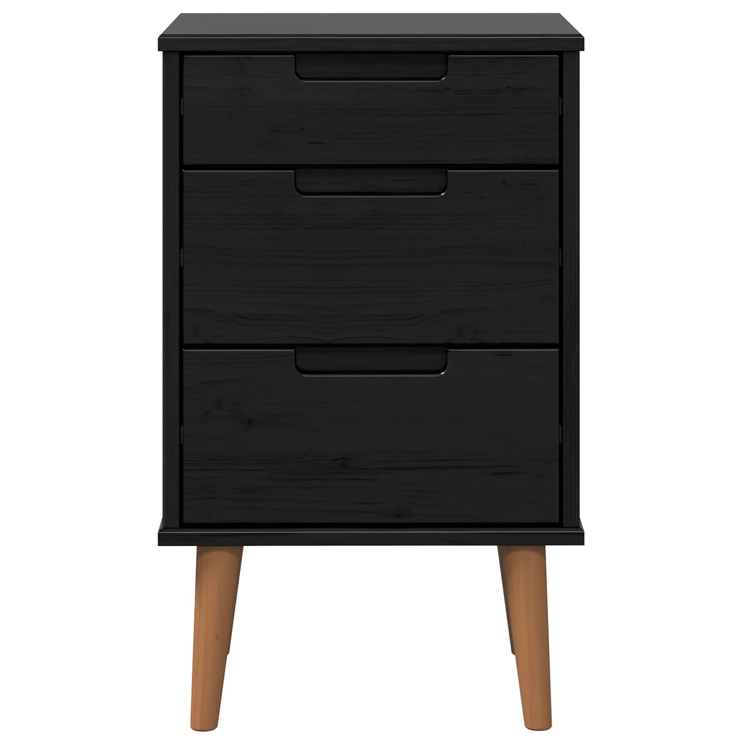 Nachtkastje met lade Zwart 40 x 35 x 65 cm Massief grenenhout is nu te koop bij PeponiXL, paradijselijk wonen!