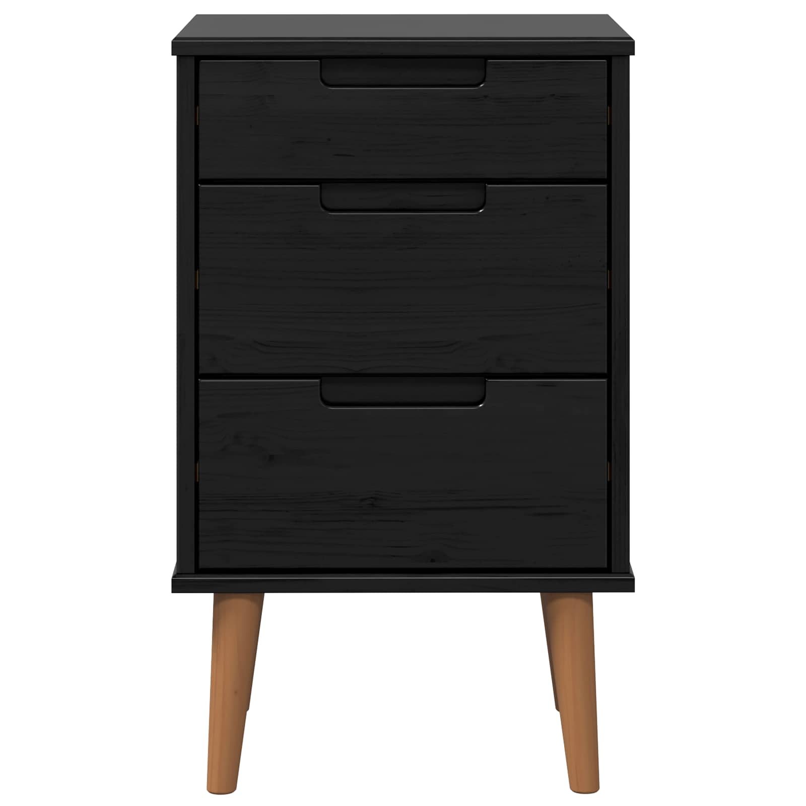Nachtkastje met lade Zwart 40 x 35 x 65 cm Massief grenenhout is nu te koop bij PeponiXL, paradijselijk wonen!