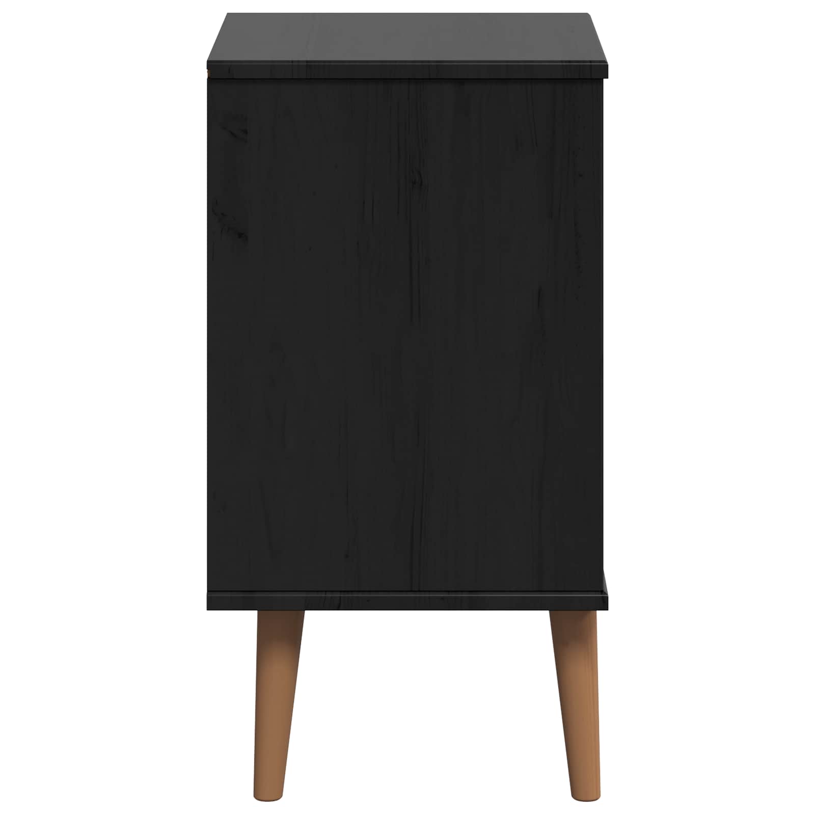 Nachtkastje met lade Zwart 40 x 35 x 65 cm Massief grenenhout is nu te koop bij PeponiXL, paradijselijk wonen!