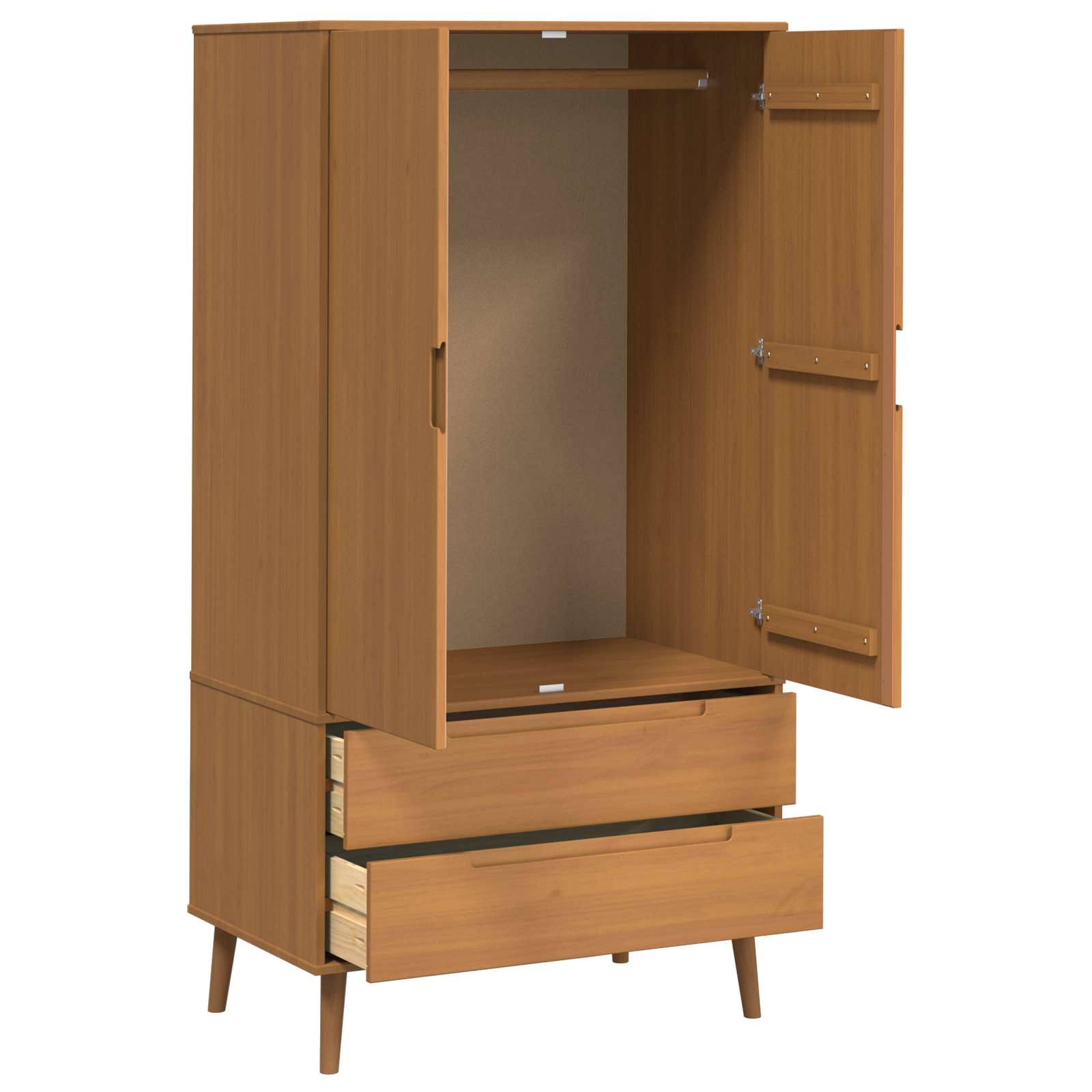 Kledingkast MOLDE Caramel 90 x 55 x 175 cm Massief grenenhout is nu te koop bij PeponiXL, paradijselijk wonen!