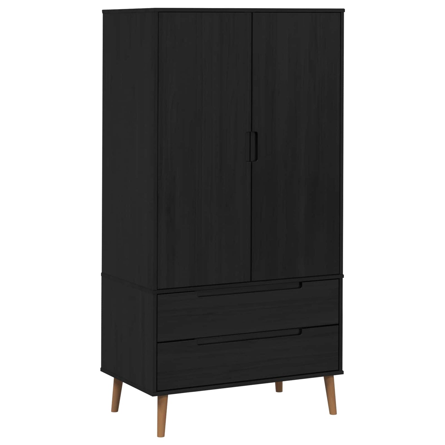Kledingkast MOLDE Zwart 90 x 55 x 175 cm Massief grenenhout is nu te koop bij PeponiXL, paradijselijk wonen!