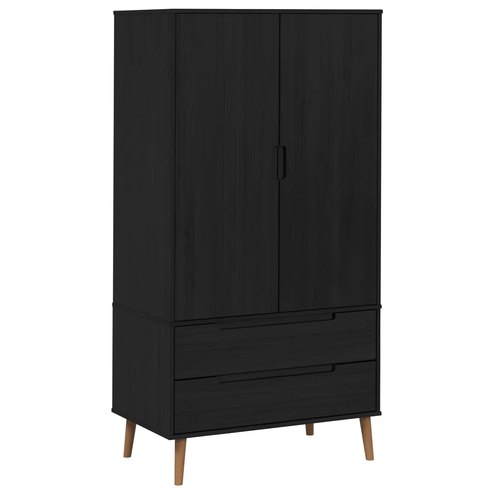 Kledingkast MOLDE Zwart 90 x 55 x 175 cm Massief grenenhout is nu te koop bij PeponiXL, paradijselijk wonen!