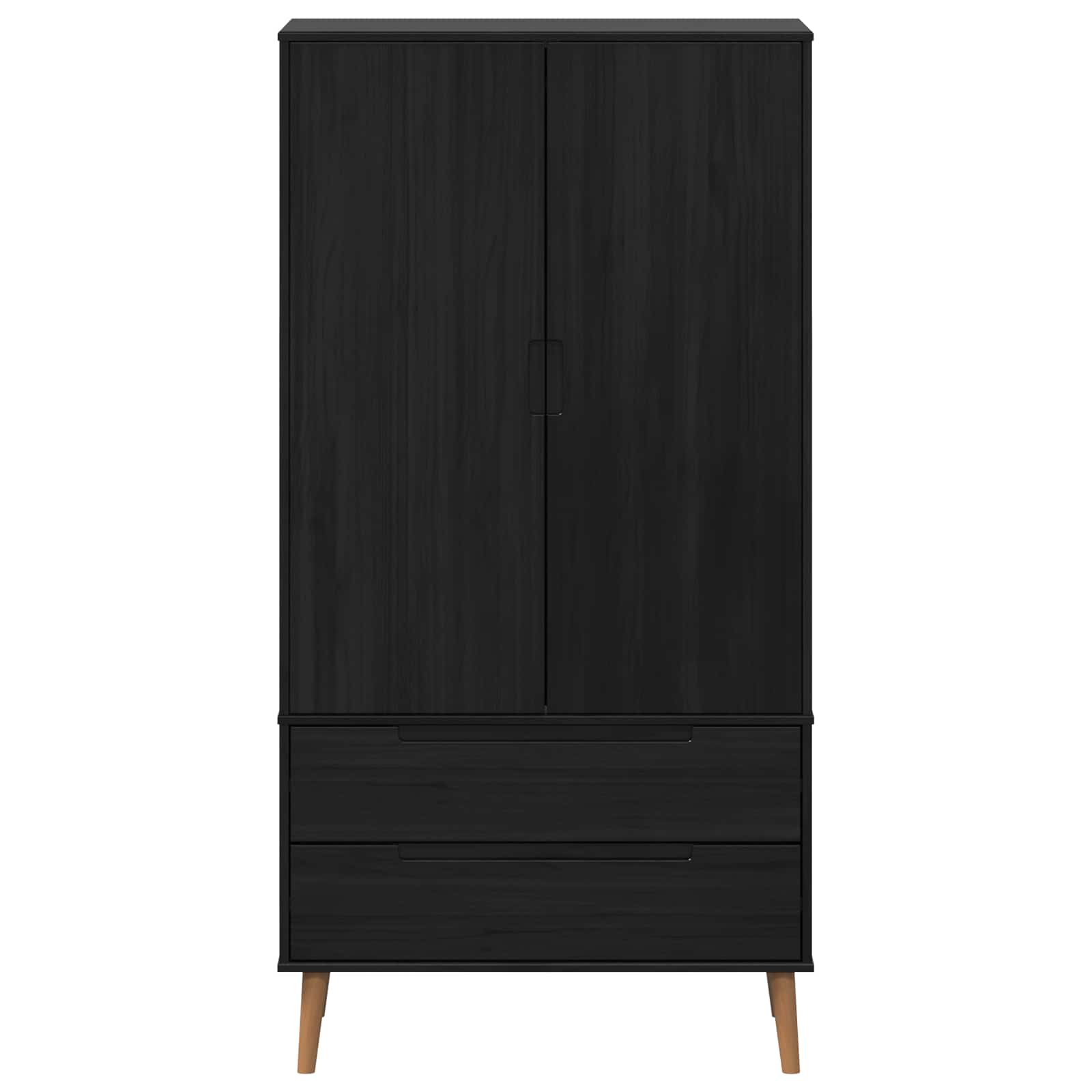 Kledingkast MOLDE Zwart 90 x 55 x 175 cm Massief grenenhout is nu te koop bij PeponiXL, paradijselijk wonen!