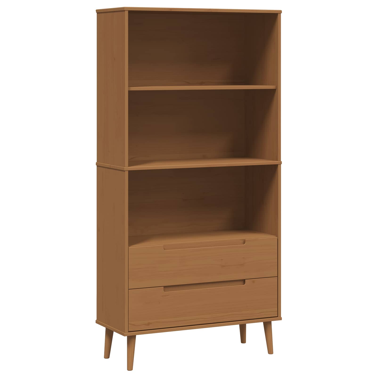 Boekenkast MOLDE 85 x 35 x 170,5 cm Massief grenenhout Caramel is nu te koop bij PeponiXL, paradijselijk wonen!