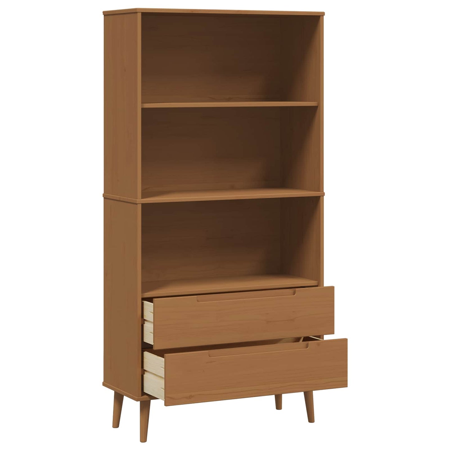 Boekenkast MOLDE 85 x 35 x 170,5 cm Massief grenenhout Caramel is nu te koop bij PeponiXL, paradijselijk wonen!