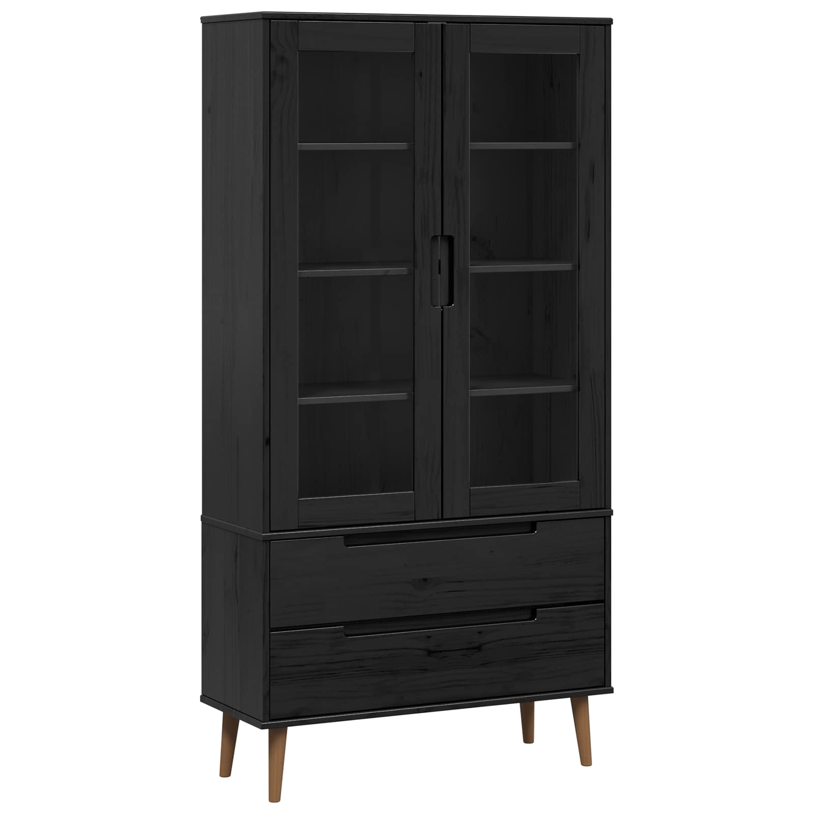 Glazen Display Kast Zwart 90 x 35 x 175 cm is nu te koop bij PeponiXL, paradijselijk wonen!