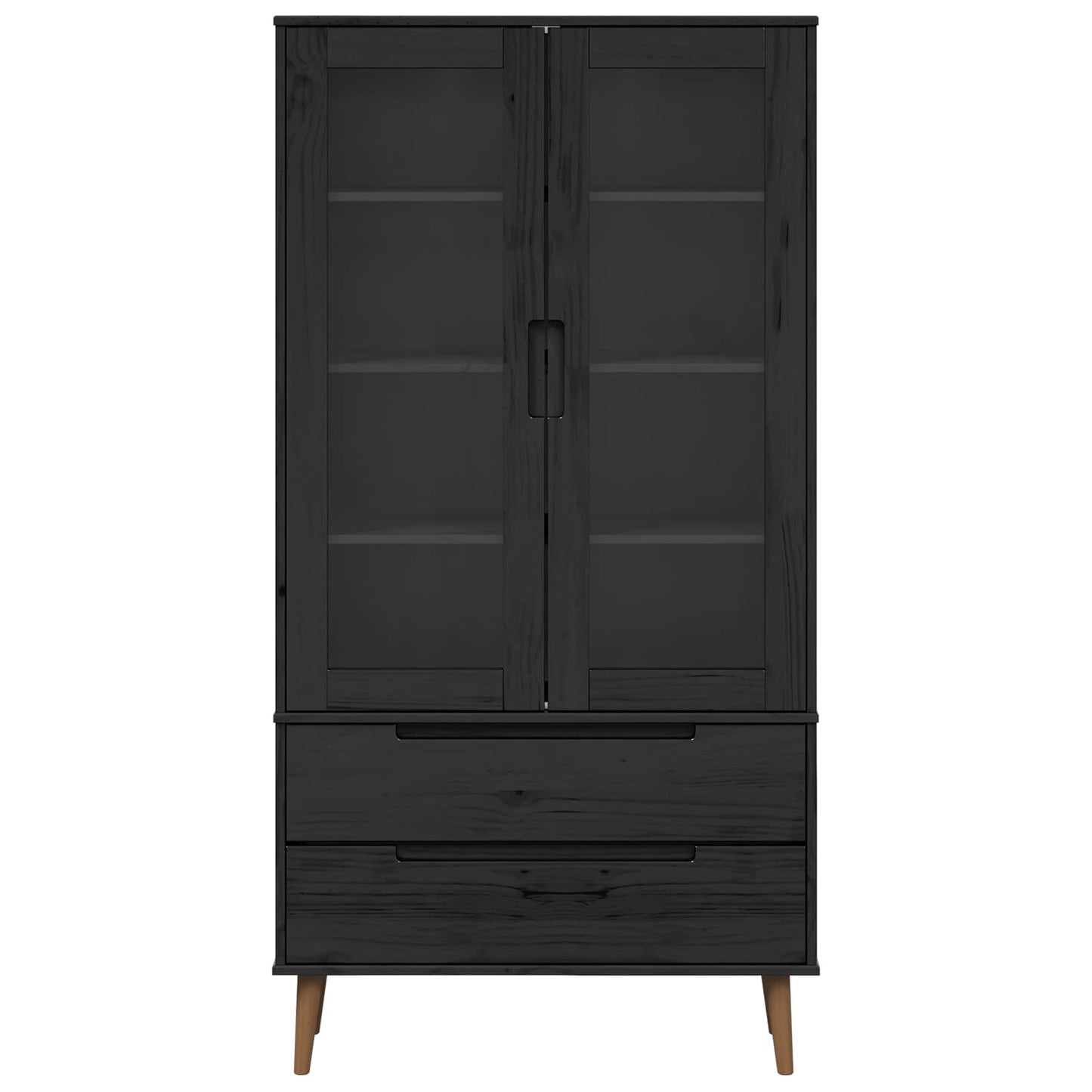 Glazen Display Kast Zwart 90 x 35 x 175 cm is nu te koop bij PeponiXL, paradijselijk wonen!