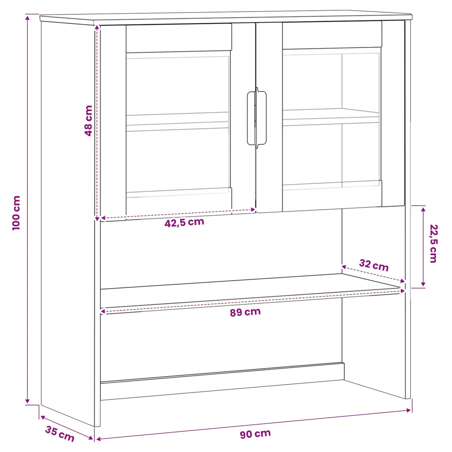 Hutch Caramel 90 x 35 x 100 cm is nu te koop bij PeponiXL, paradijselijk wonen!