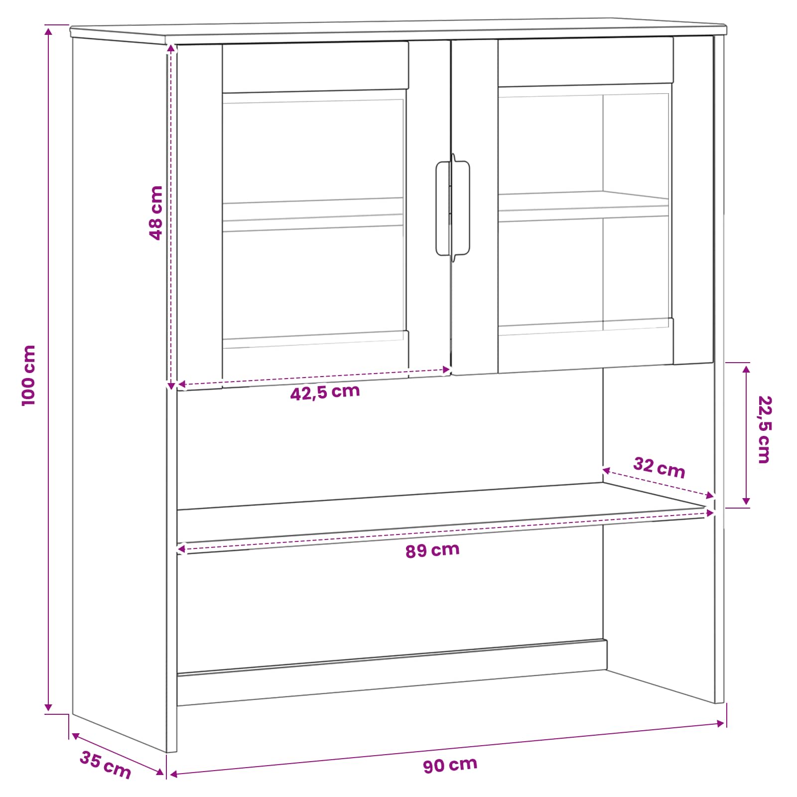 Hutch Caramel 90 x 35 x 100 cm is nu te koop bij PeponiXL, paradijselijk wonen!