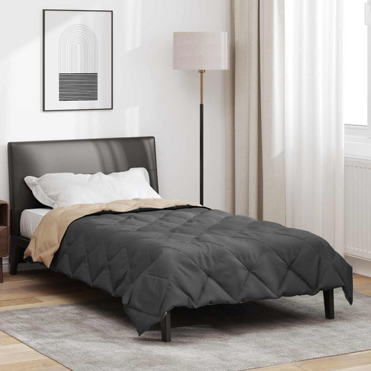 Zomerdekbed Antraciet en Taupe 200 x 140 cm Microfiber is nu te koop bij PeponiXL, paradijselijk wonen!