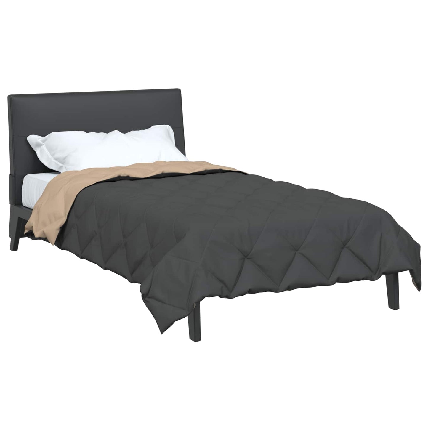 Zomerdekbed Antraciet en Taupe 200 x 140 cm Microfiber is nu te koop bij PeponiXL, paradijselijk wonen!