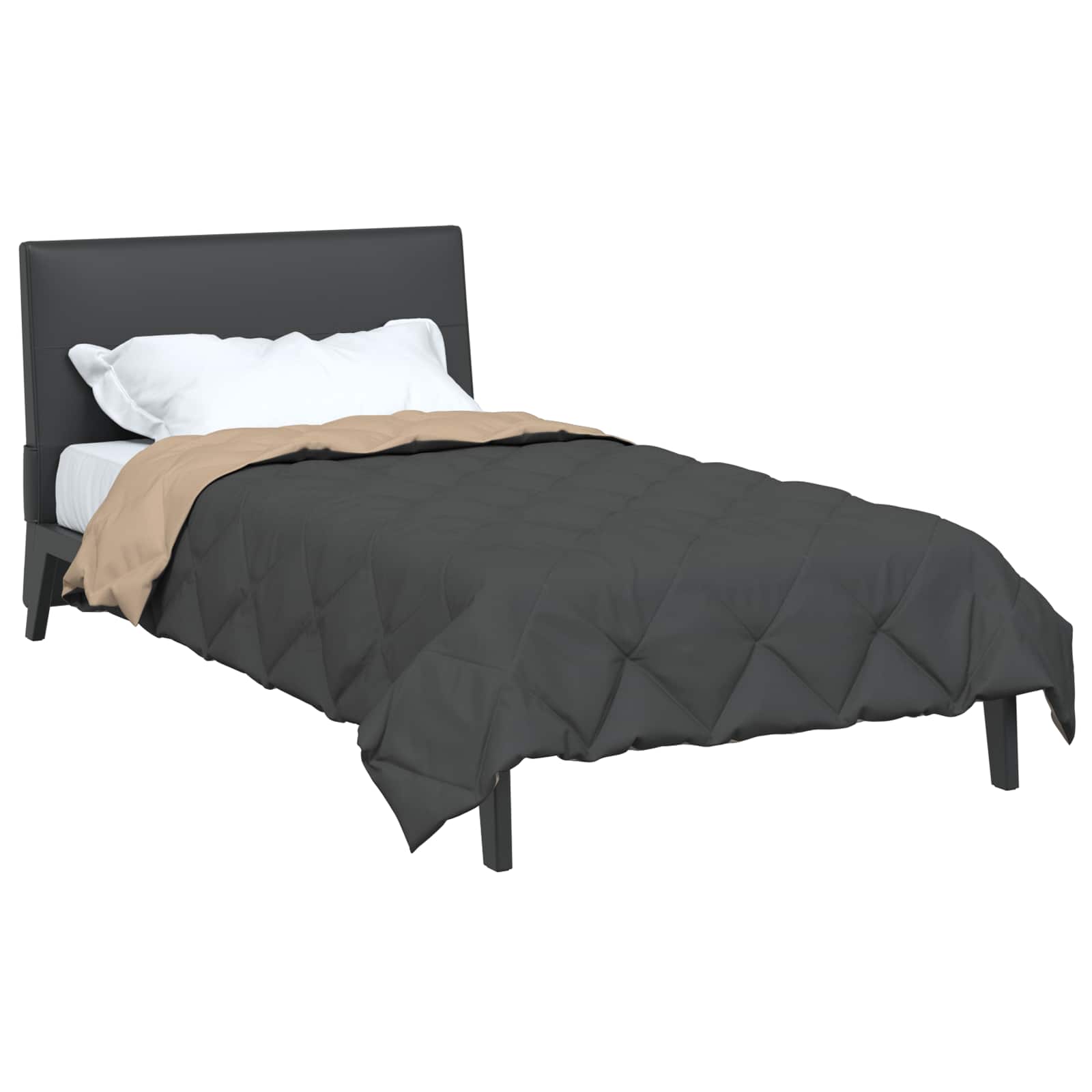Zomerdekbed Antraciet en Taupe 200 x 140 cm Microfiber is nu te koop bij PeponiXL, paradijselijk wonen!