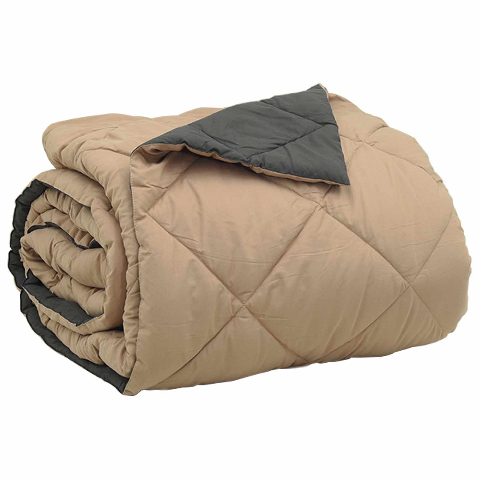 Zomerdekbed Antraciet en Taupe 220 x 200 cm Microfiber is nu te koop bij PeponiXL, paradijselijk wonen!