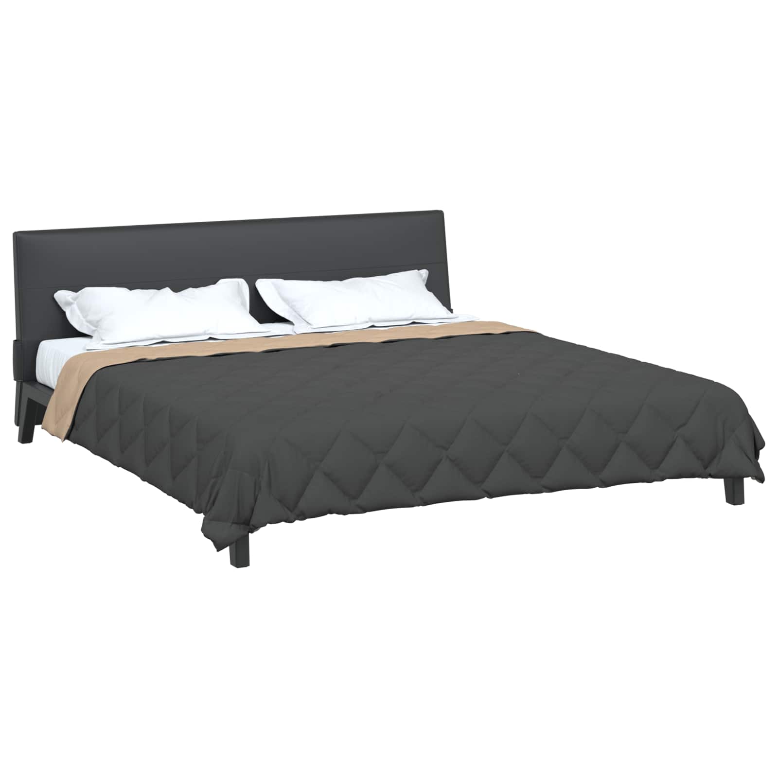 Zomerdekbed Antraciet en Taupe 220 x 260 cm Microfiber is nu te koop bij PeponiXL, paradijselijk wonen!